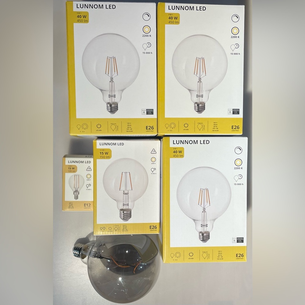 IKEA LUNNOM LED Bulbs - set of 6 across three sizes - item “last chance to buy”